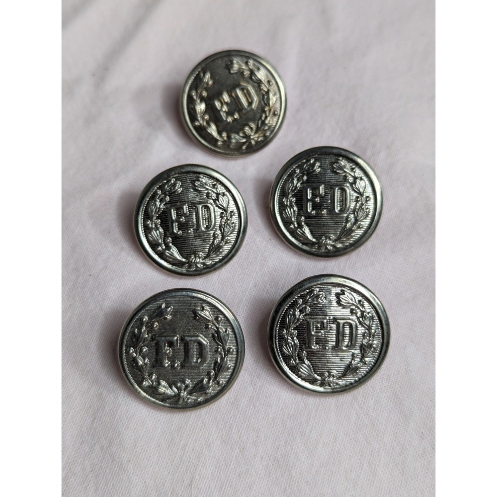 5 lot Fire Department uniform buttons firefighter FD Waterbury